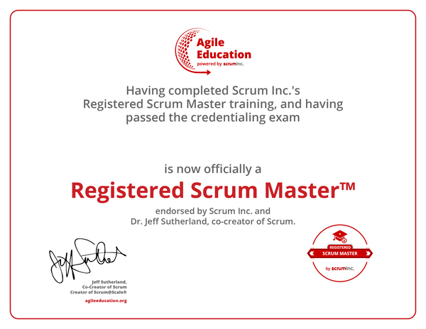 Registered Scrum Master (RSM) Training [Two Days of Training] - Goagileworks